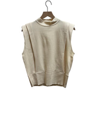 High Neck Slvless Solid Top