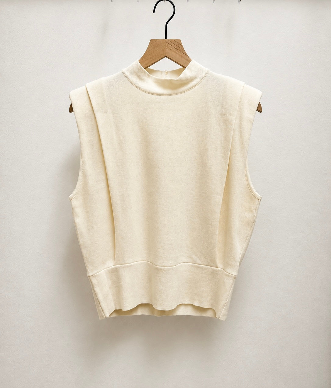 High Neck Slvless Solid Top