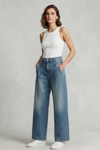 Pleated Front Jean
