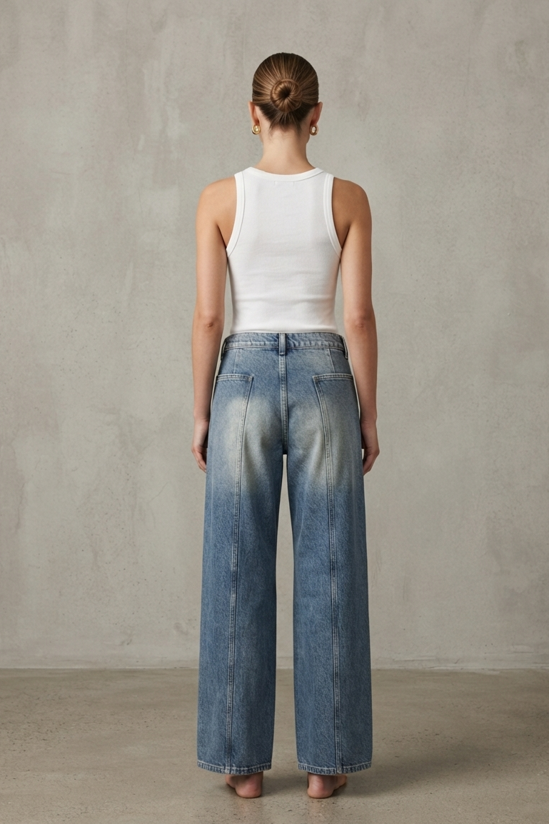 Pleated Front Jean