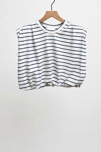 Shoulder Pad Stripe Bubble Top