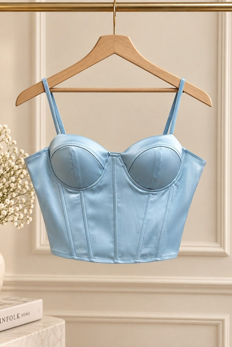 Silk Bustier Light Blue
