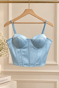 Silk Bustier Light Blue