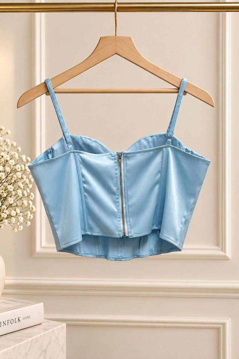 Silk Bustier Light Blue