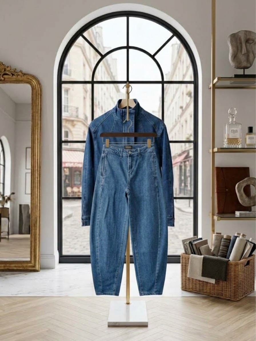 Denim Barrel Pants