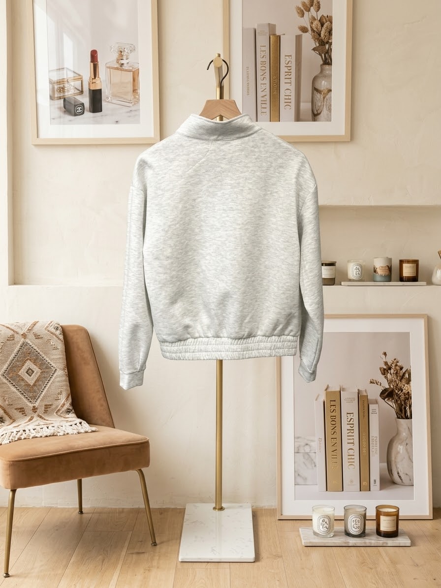 Casual Solid Jacket & Pants Set