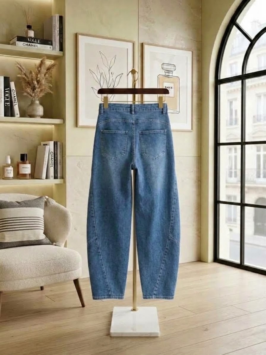 Denim Barrel Pants