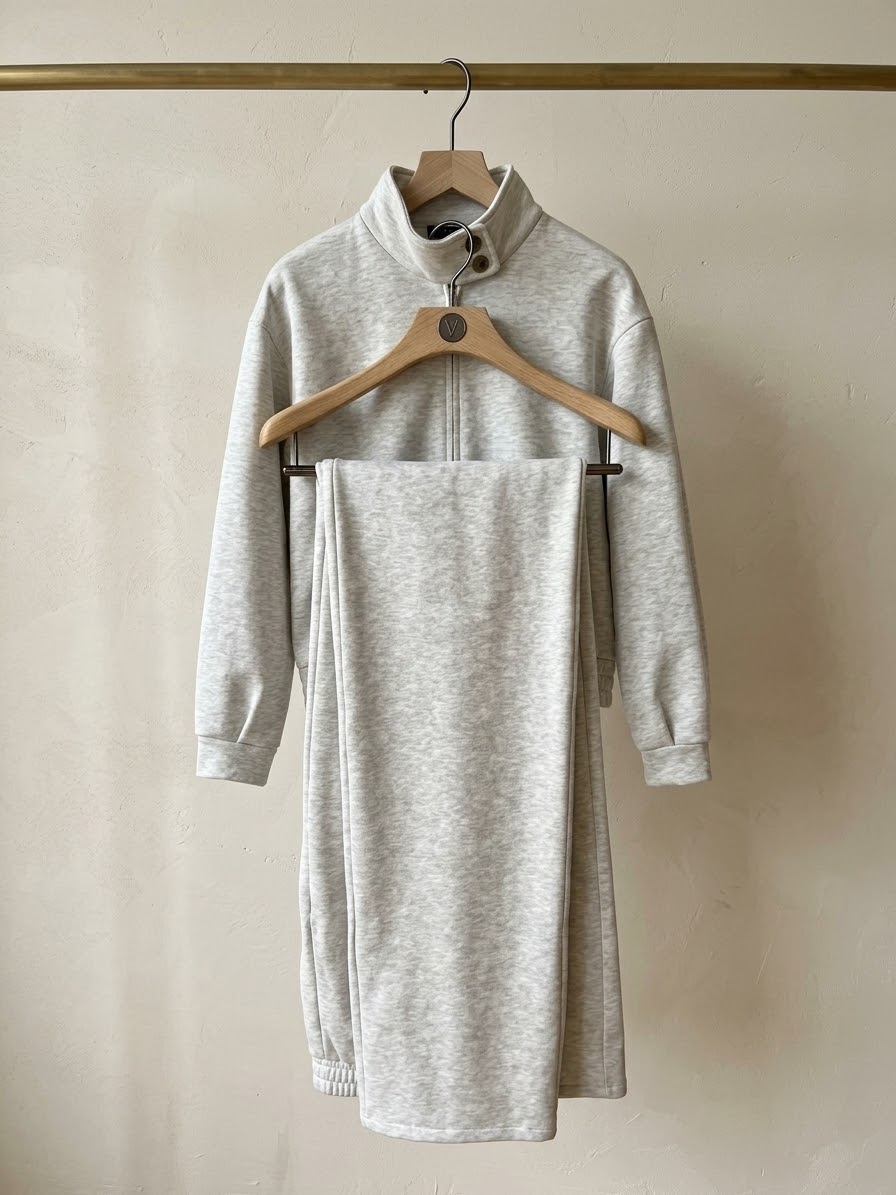 Casual Solid Jacket & Pants Set
