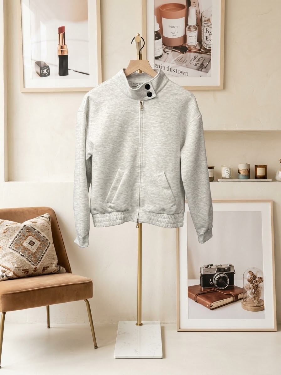 Casual Solid Jacket & Pants Set