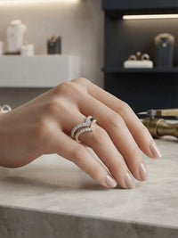 V-Shaped Pavé Ring