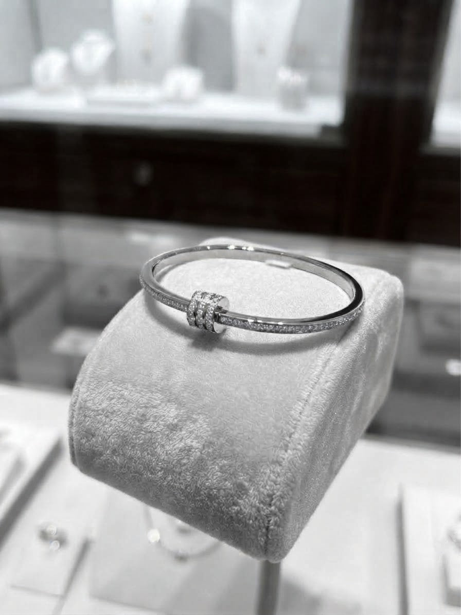 Pavé Cylinder Bangle Bracelet