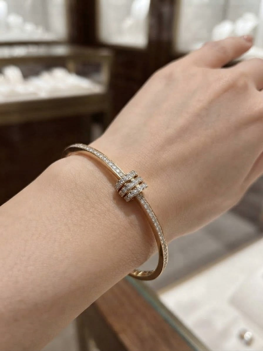 Pavé Cylinder Bangle Bracelet
