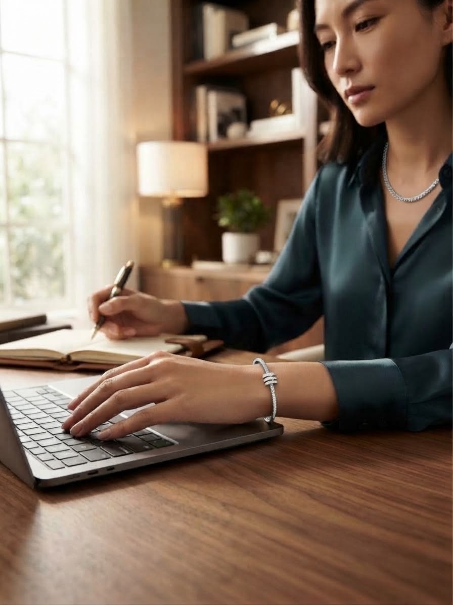 Pavé Cylinder Bangle Bracelet