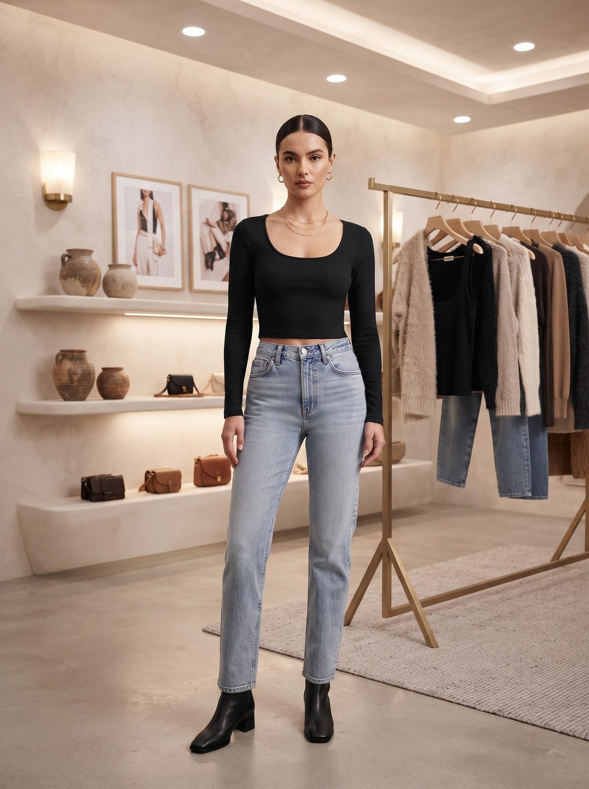 Long Sleeve Solid Basic Top