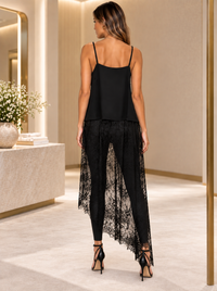 Layered Contrast Long Cami Top