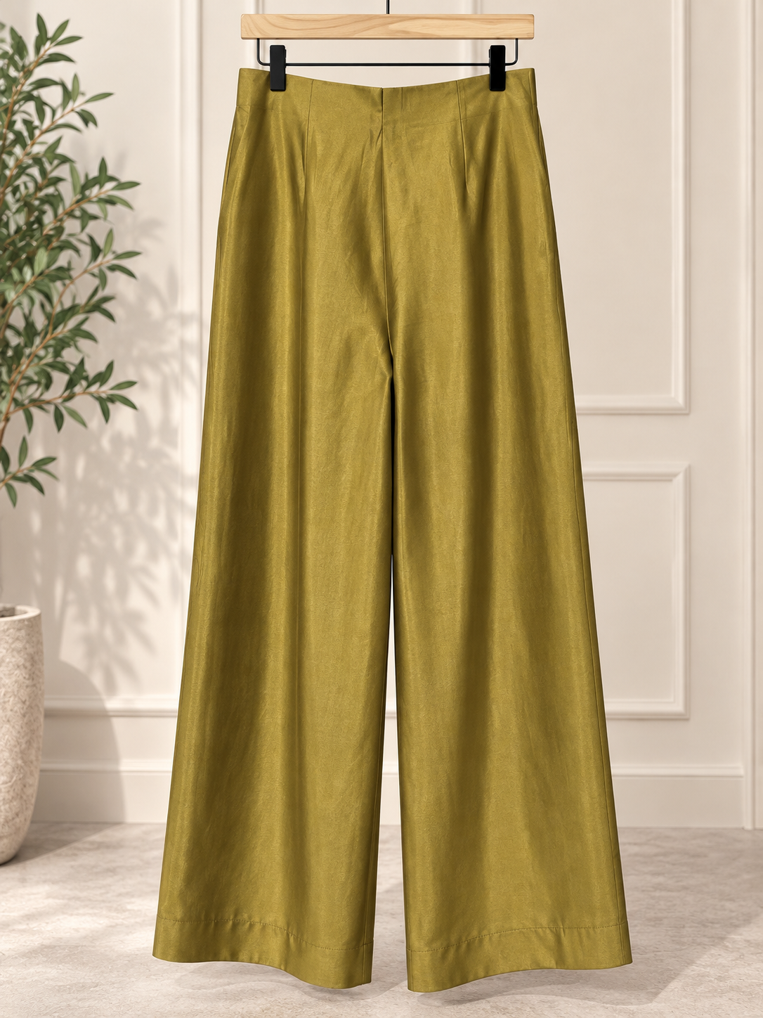 Metallic Solid Pants