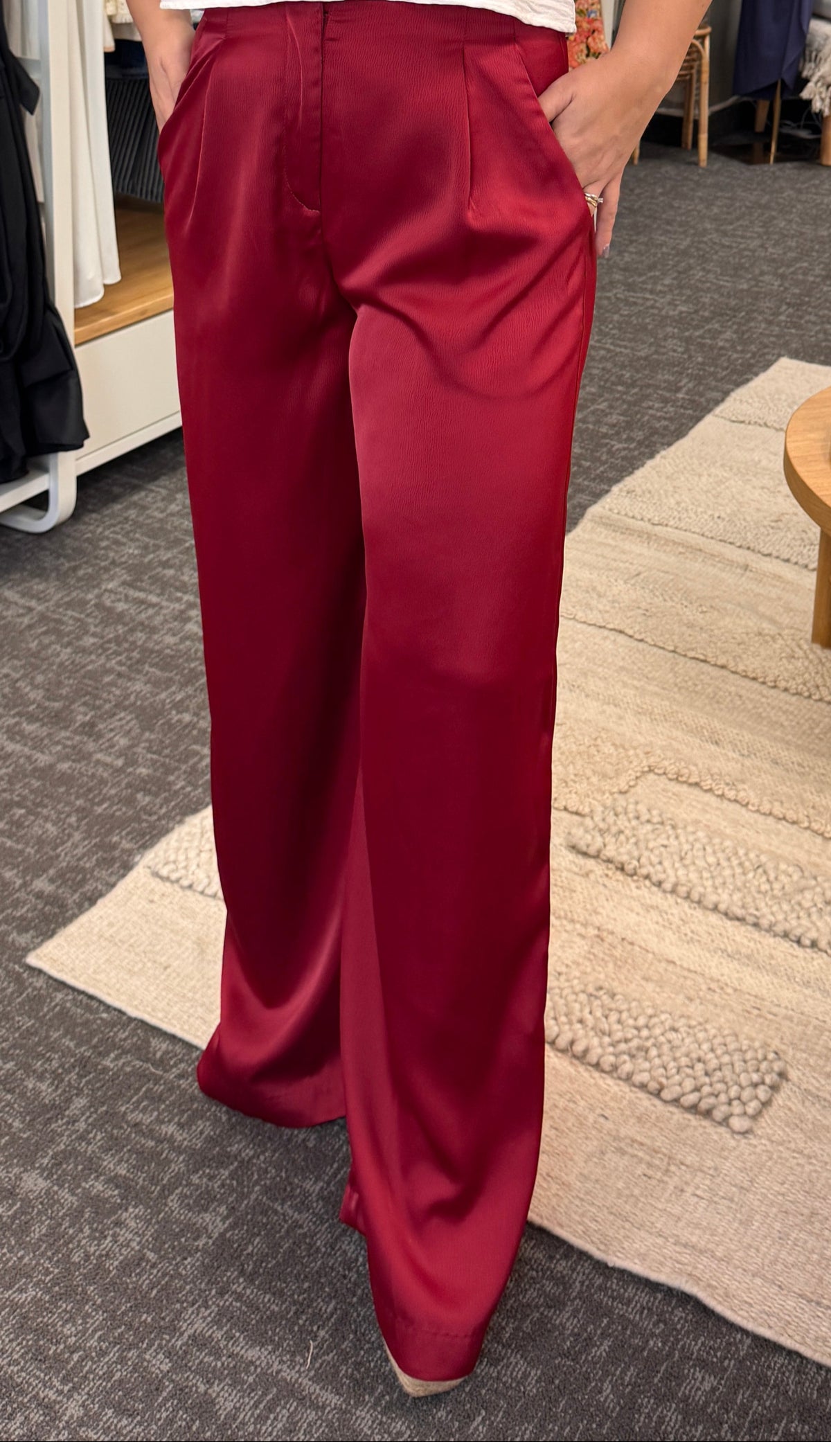 Red High Waist Pants