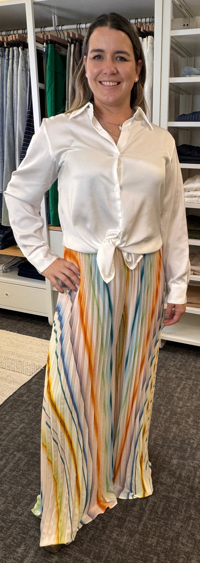 Long Pleated Pants