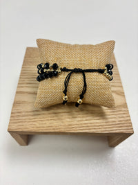 Adjustable Gold & Black Beads - 3 in 1 Bracelet