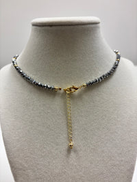 Silver Beads With Shiny Small Silver Stars  Necklace