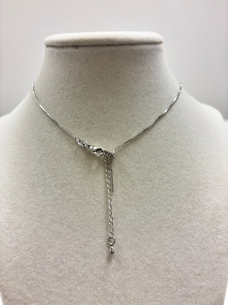 Adjustable Silver Chain W/Gold Heart Pendant Necklace