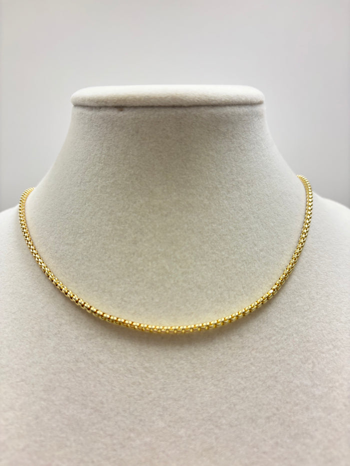 Silver or Gold Box Chain Necklace