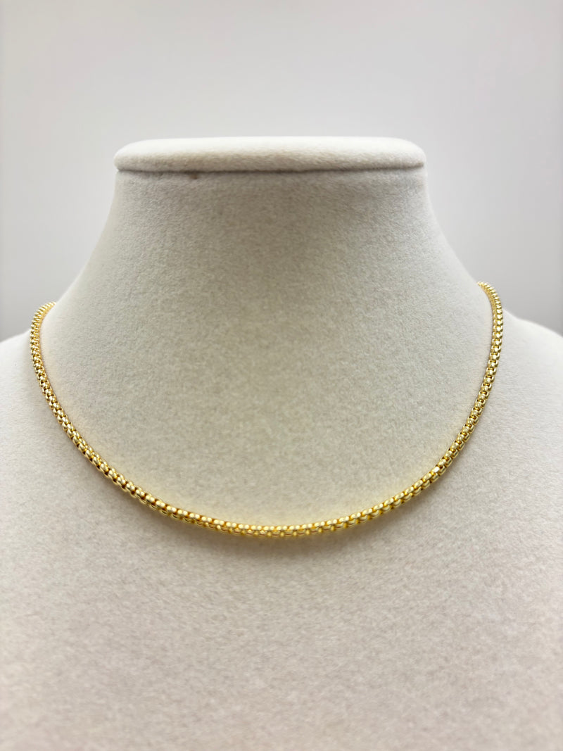 Silver or Gold Box Chain Necklace