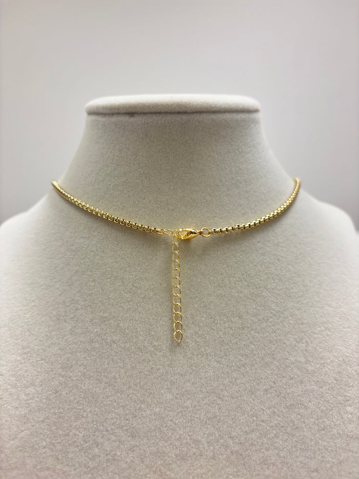 Silver or Gold Box Chain Necklace