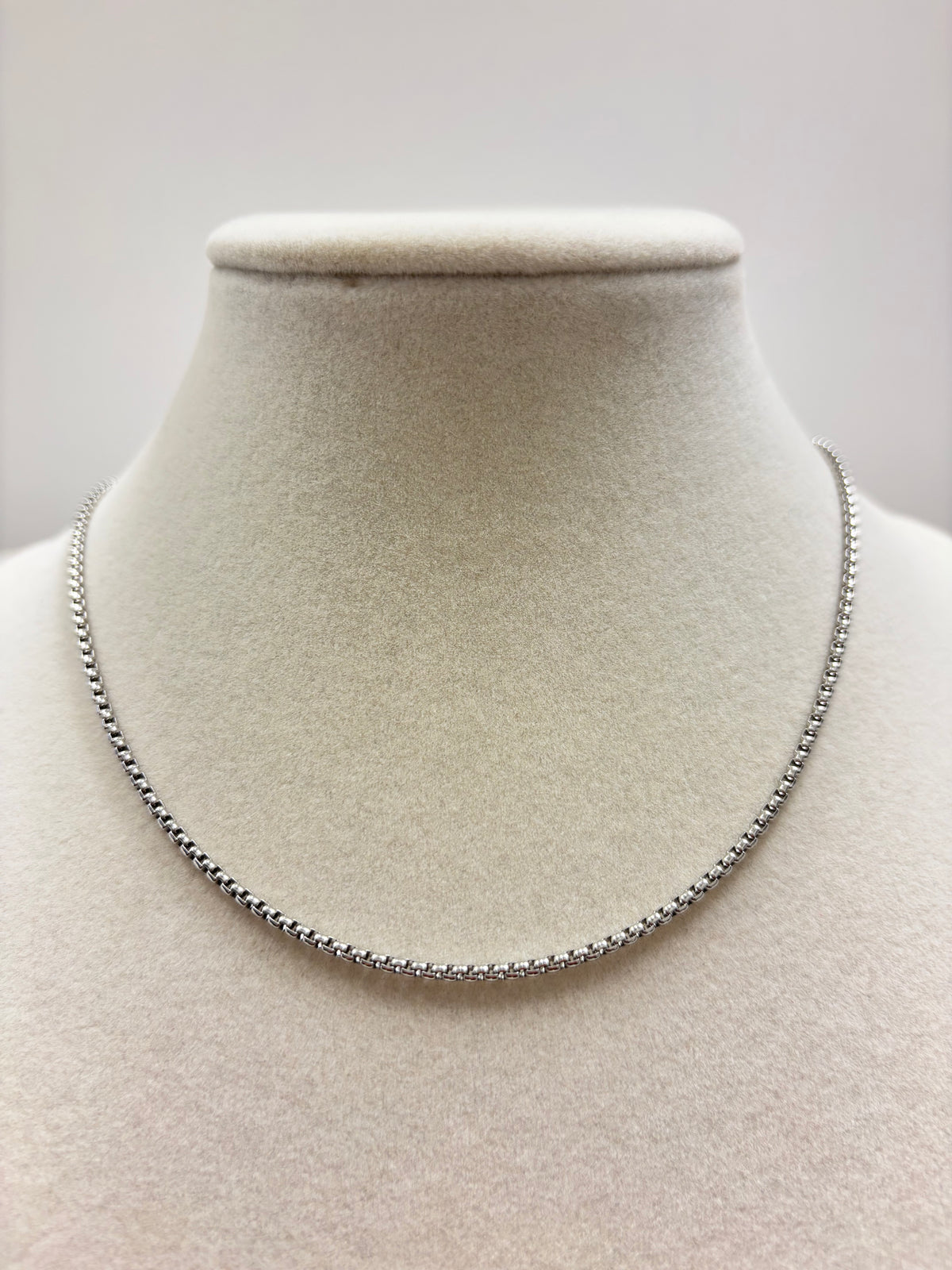 Silver or Gold Box Chain Necklace