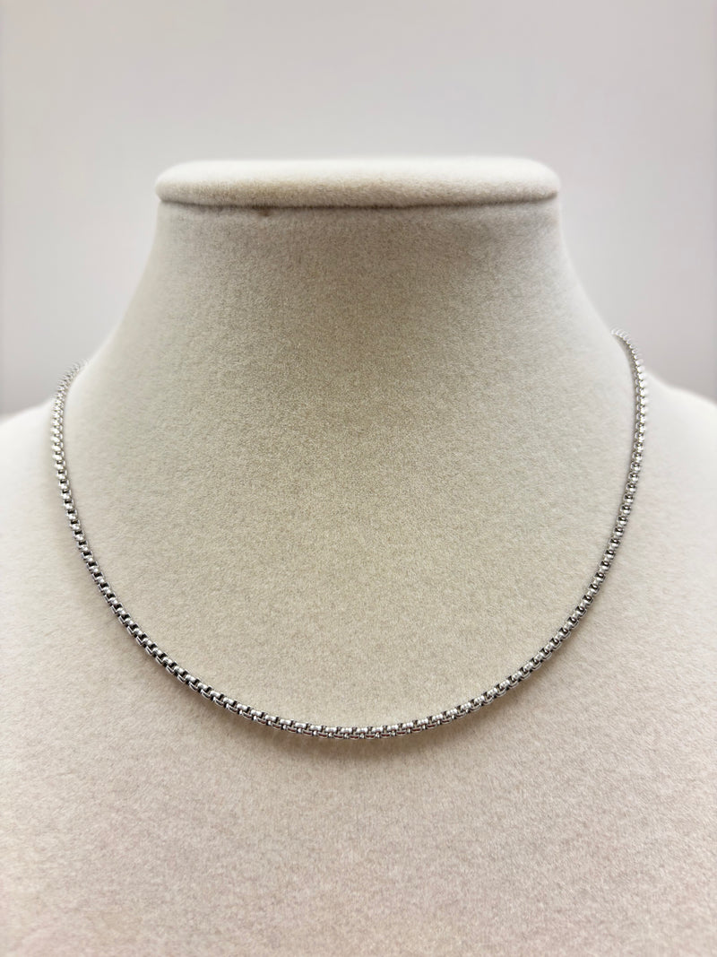 Silver or Gold Box Chain Necklace