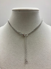 Silver Chain W/Gold Key Pendant Necklace