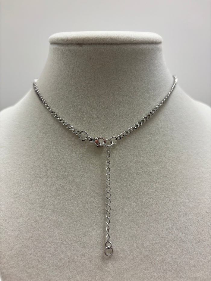Silver Chain W/Gold Key Pendant Necklace
