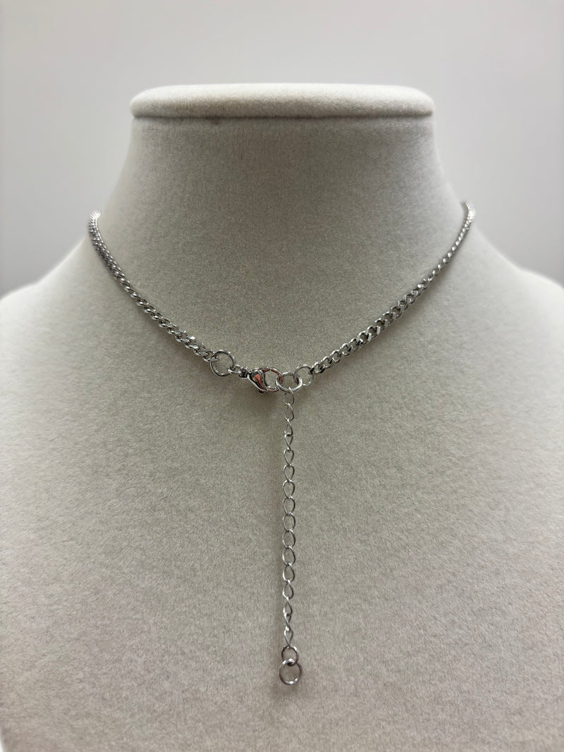 Silver Chain W/Gold Key Pendant Necklace