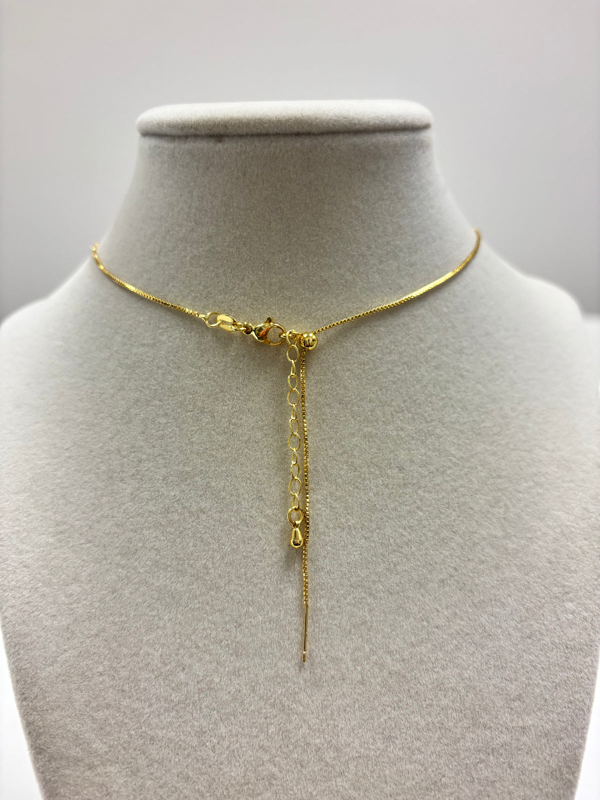 Adjustable Golden Chain W/Silver Heart Pendant Necklace