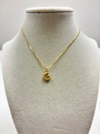 Adjustable Gold Chain W/Small Gold Seashell Necklace