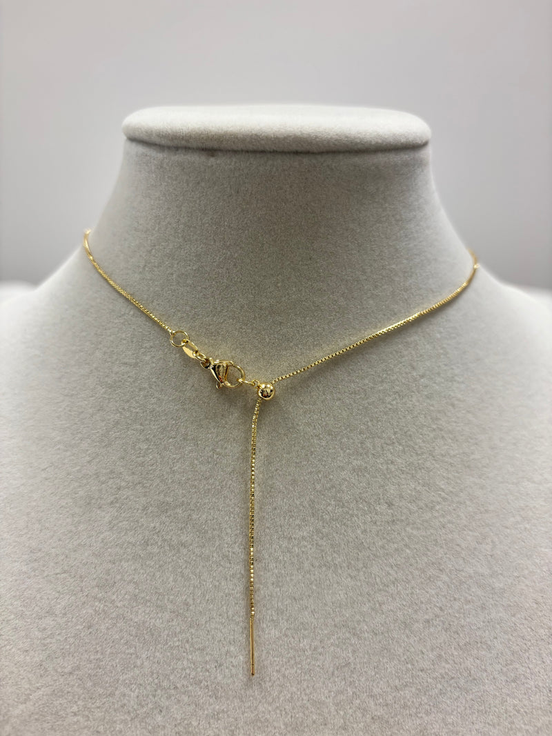 Adjustable Gold Chain W/Small Gold Seashell Necklace
