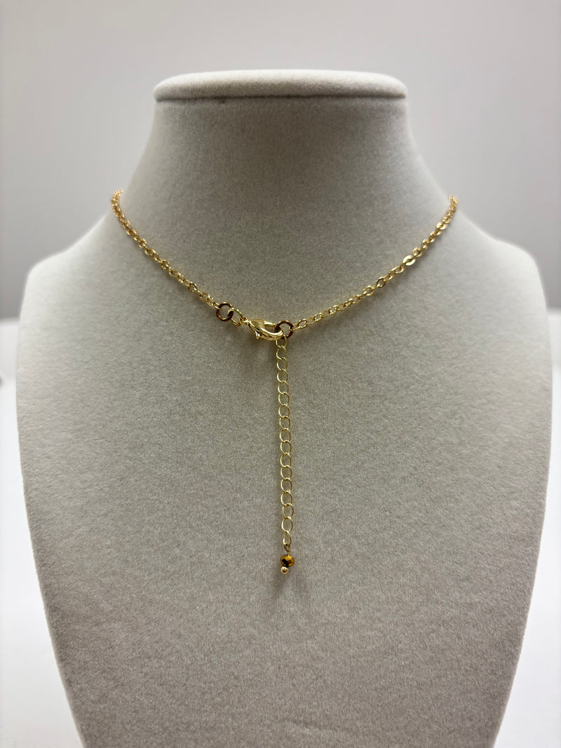 Gold Chain W/Gold Sun Pendant Necklace