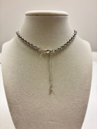 Stainless Steel Chain W/Rhinestone Heart carabiner Clasp Necklace