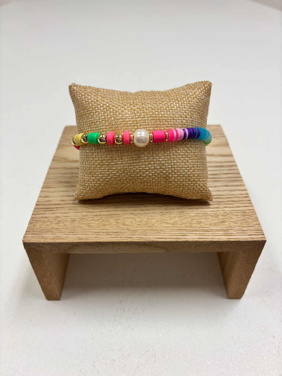Adjustable Multicolors Beads W/Pearl Bracelet