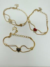 Princess Love Bracelet Red Feldspar -18K Gold Plated