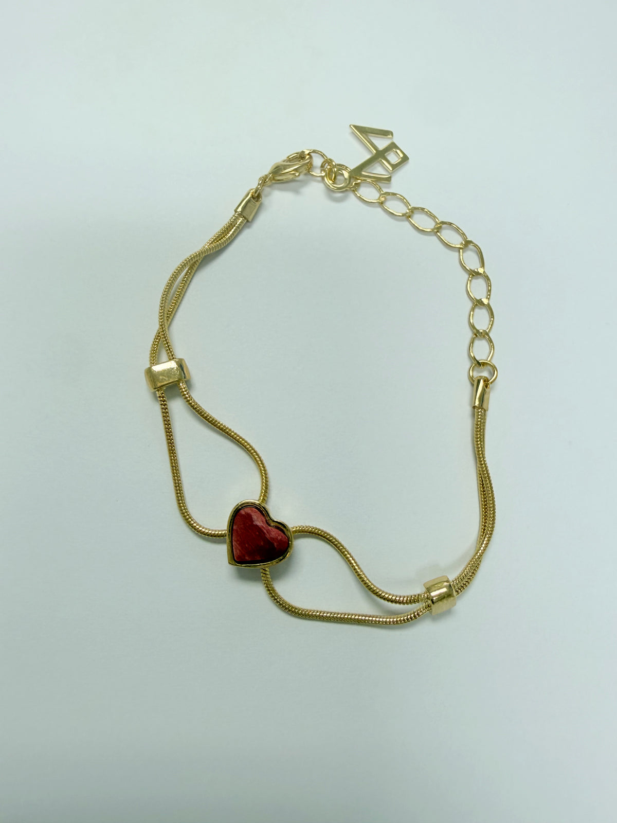 Princess Love Bracelet Red Feldspar -18K Gold Plated