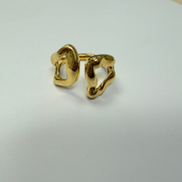 18K Gold  Plated Ring  Asymmetrical