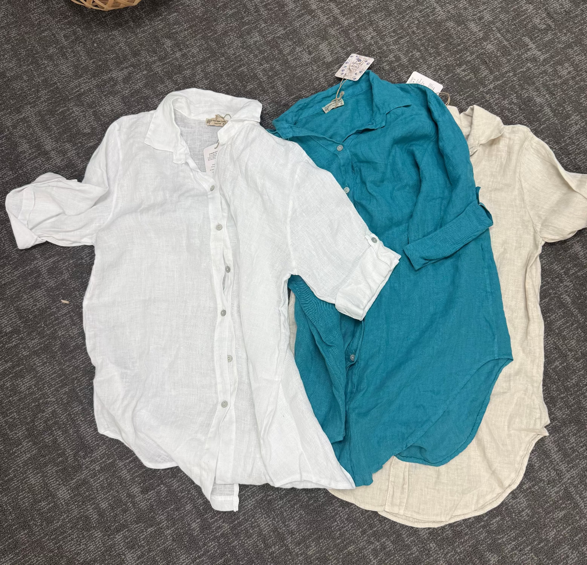 LongSleeve Button Down Linen Top