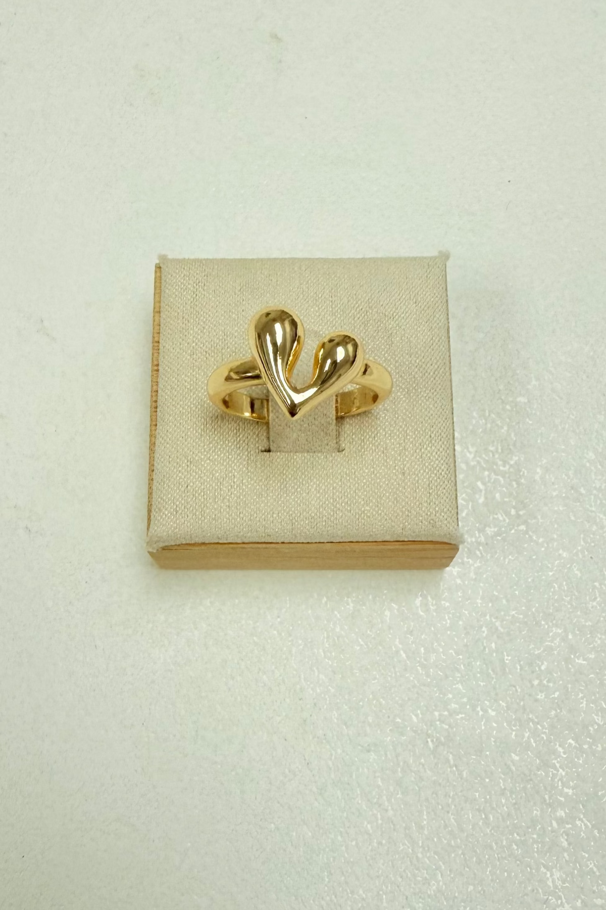 Adjustable Thin Ring W/ Gold Open Heart