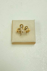 Adjustable Thin Ring W/ Gold Open Heart