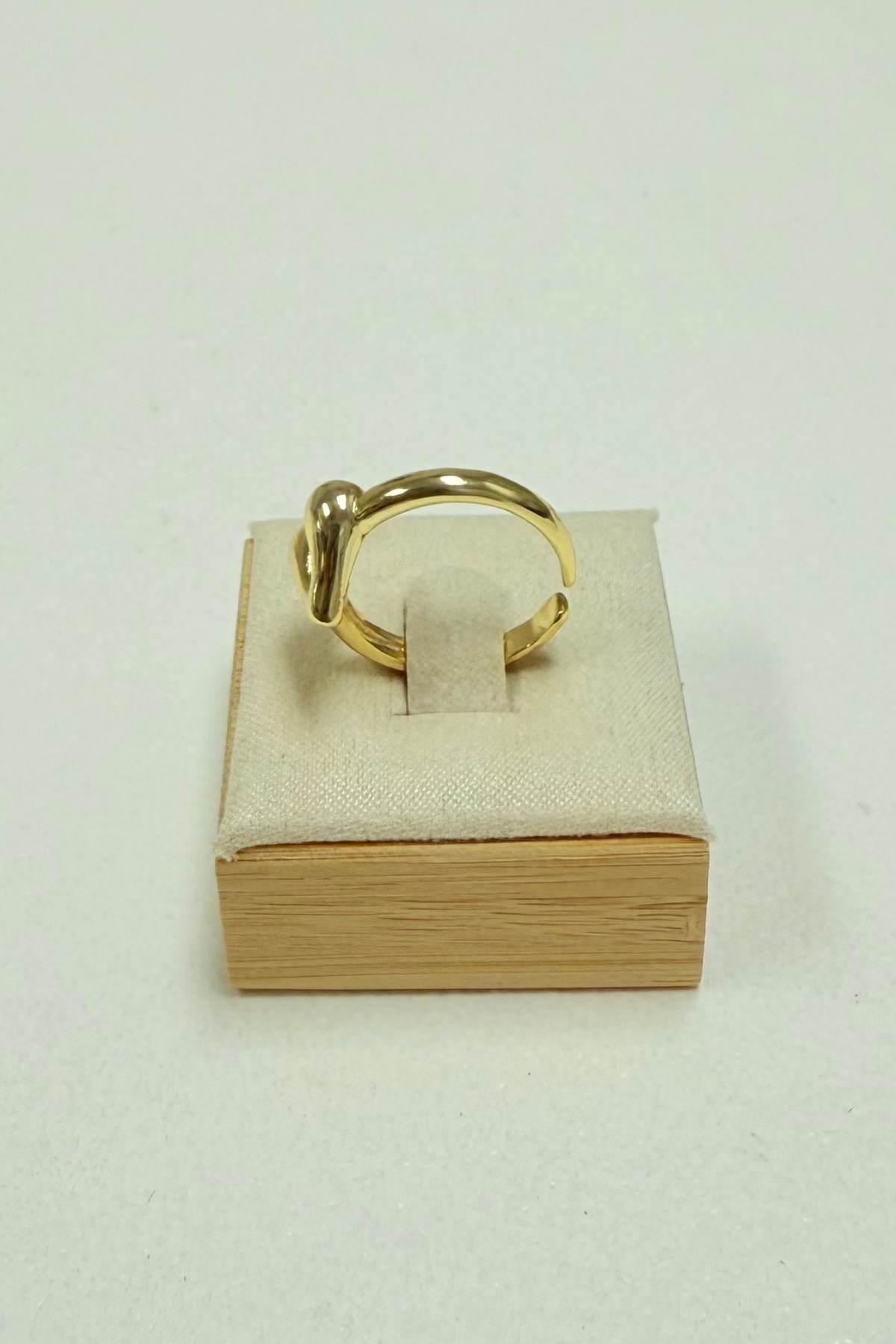 Adjustable Thin Ring W/ Gold Open Heart