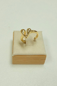 Adjustable Thin Ring W/ Gold Open Heart