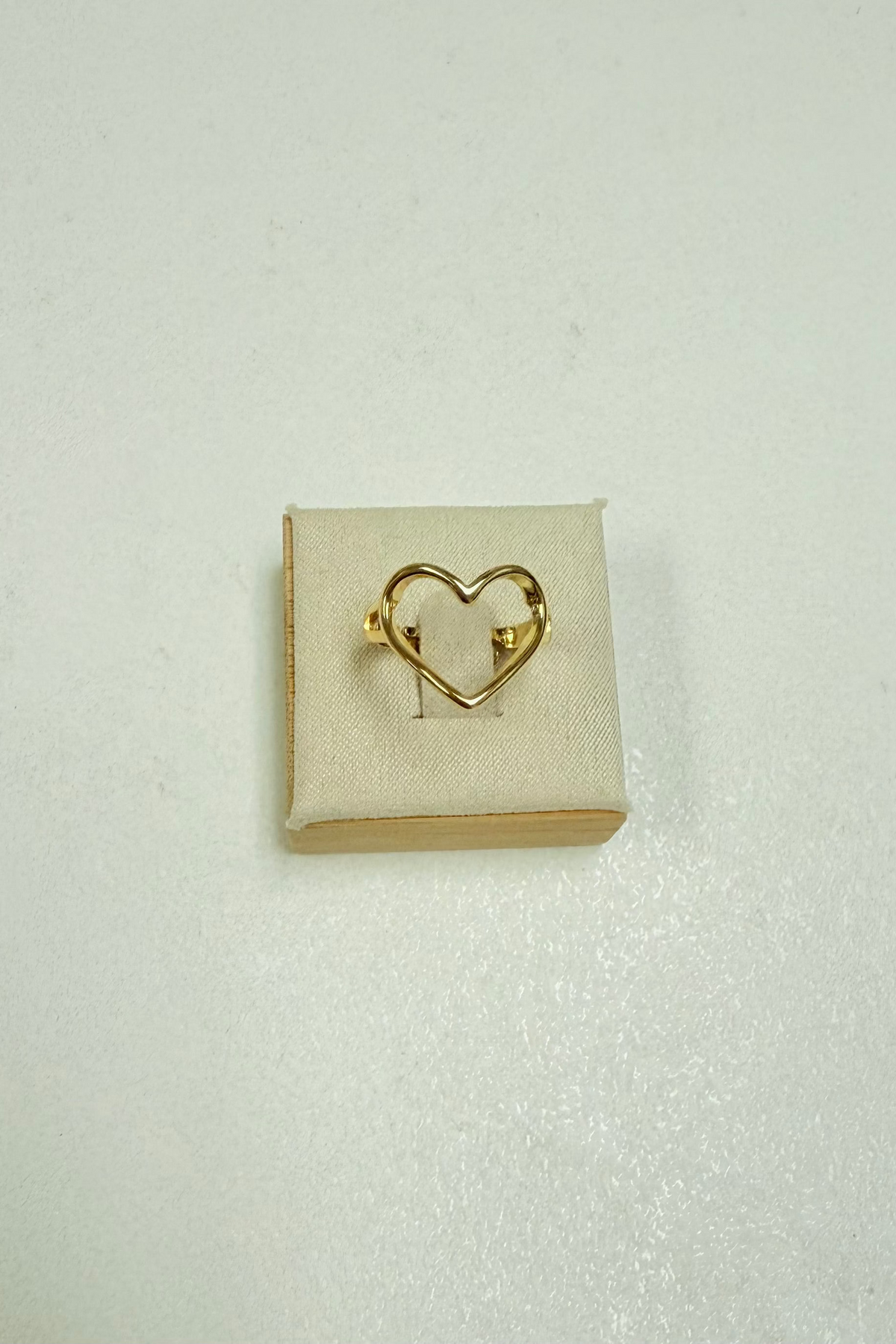 Adjustable Thin Ring W/ Gold Heart
