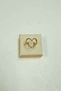 Adjustable Thin Ring W/ Gold Heart