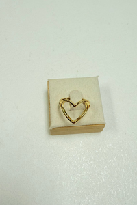 Adjustable Thin Ring W/ Gold Heart